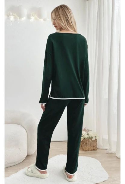 Kadın Relax Fit Süprem Pijama Takım Yeşil