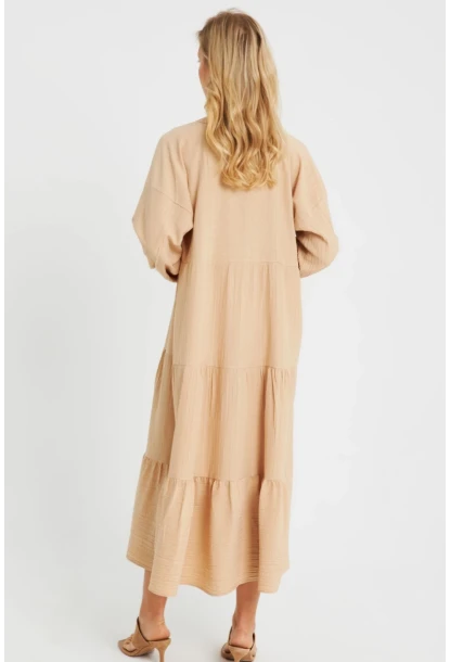 Kadın Salaş Midi Elbise Camel Q982