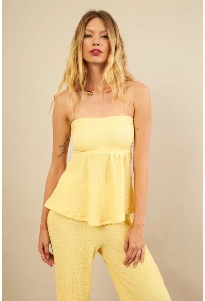 Kadın Sarı Bubble Alt Üst Takım FLU337