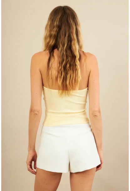 Kadın Sarı Sırtı Açık Bluz LPP1244-90