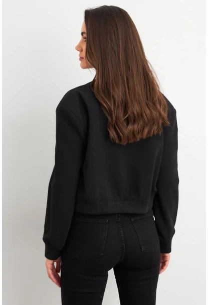 Kadın Siyah Bomber Ceket QRS8375