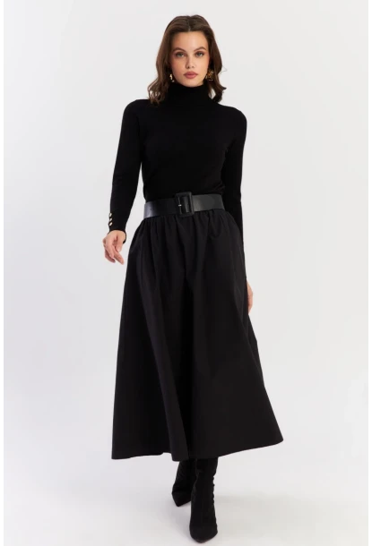 Kadın Siyah Çan Etek ELA3951