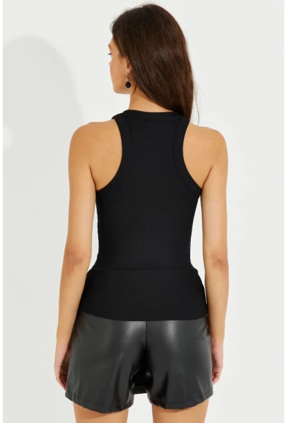 Kadın Siyah Halter Yaka Bluz LPP1233