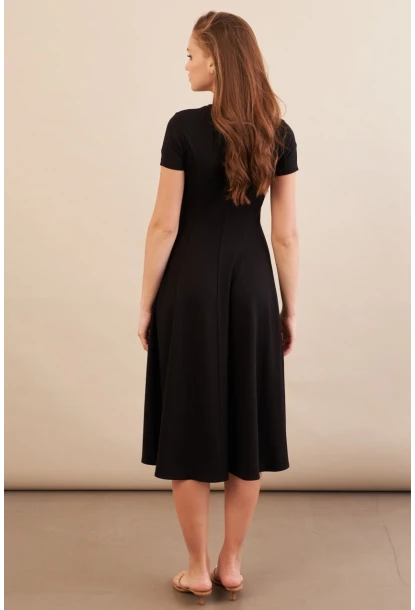 Kadın Siyah Midi Çan Elbise DMR461