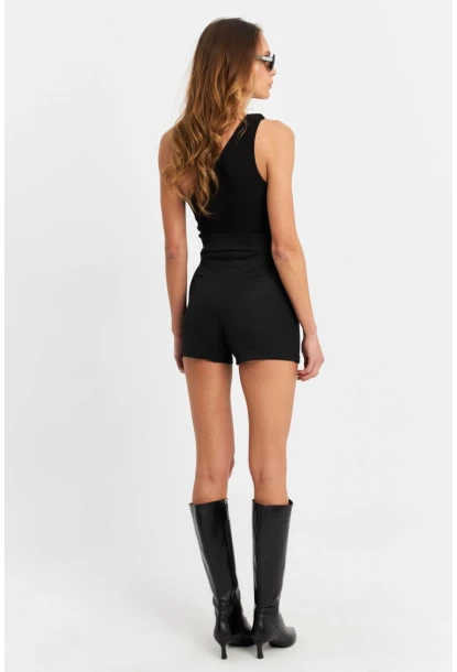 Kadın Siyah Mini Şort Etek KED0132