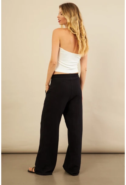 Kadın Siyah Müslin Pantolon FRO1004