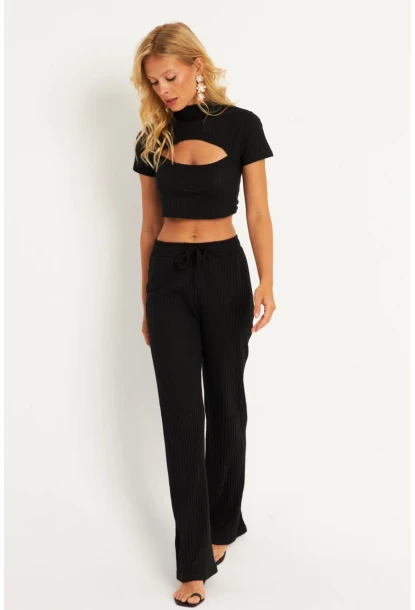 Kadın Siyah Pencereli Takım XL2017