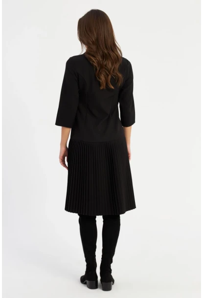 Kadın Siyah Pileli Blazer Midi Elbise MERA100