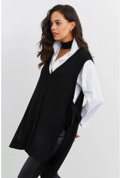 Kadın Siyah Triko Süveter YV103