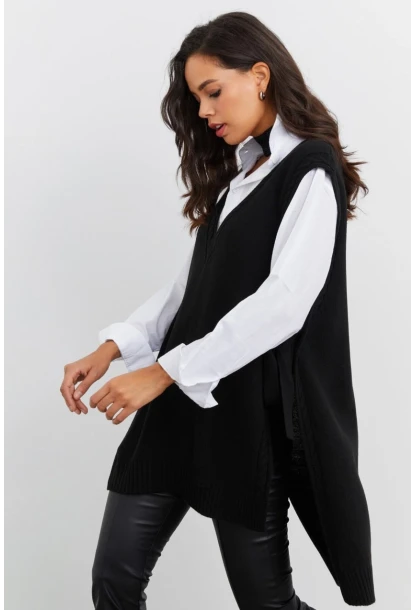 Kadın Siyah Triko Süveter YV103