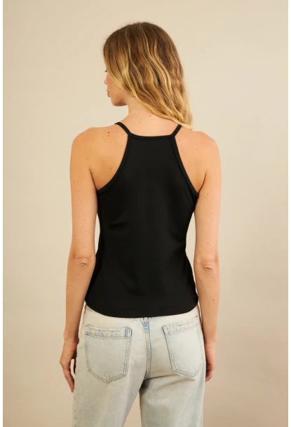 Kadın Siyah Tül Pencereli Bluz EY3120