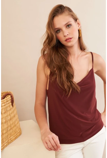 Kadın Taba Degaje Yaka Bluz LPP1286-90