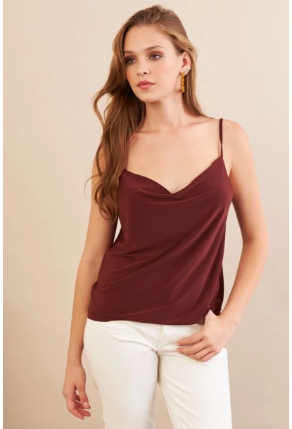 Kadın Taba Degaje Yaka Bluz LPP1286-90