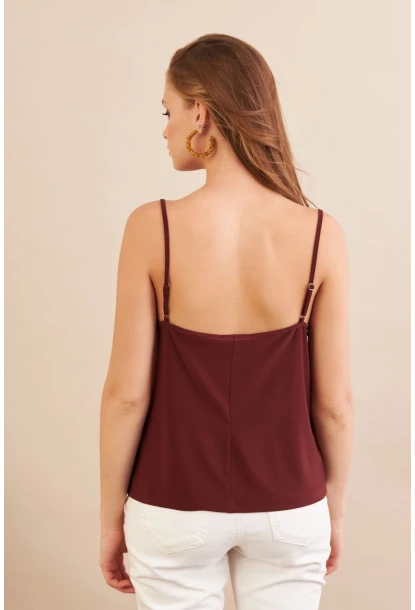 Kadın Taba Degaje Yaka Bluz LPP1286-90