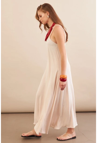 Kadın Taş Askılı Çan Midaxi Elbise OPS9005