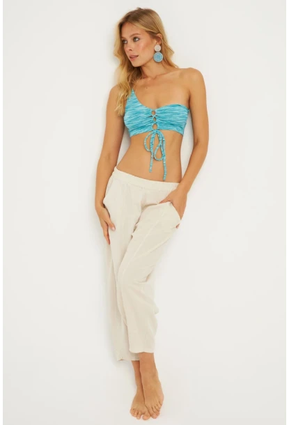 Kadın Taş Keten Şalvar Pantolon K1252