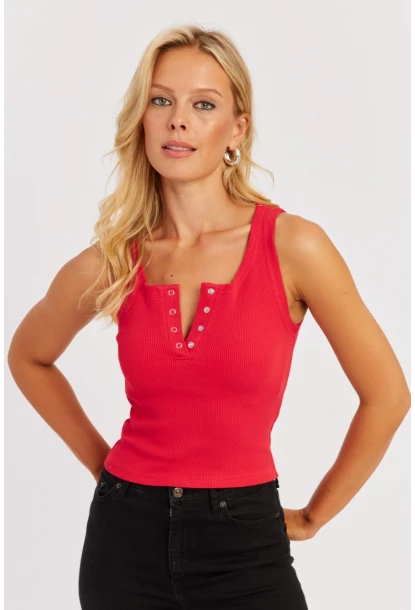 Kadın Taş-Kırmızı Patlı Kaşkorse Bluz MK06