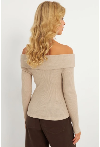 Kadın Taş Madonna Yaka Kaşkorse Bluz XL2210