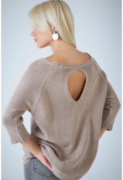 Kadın Taş Sırtı Damla Triko Bluz YV267