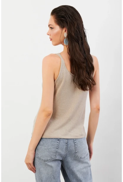 Kadın Taş V Yaka Triko Bluz KZ546