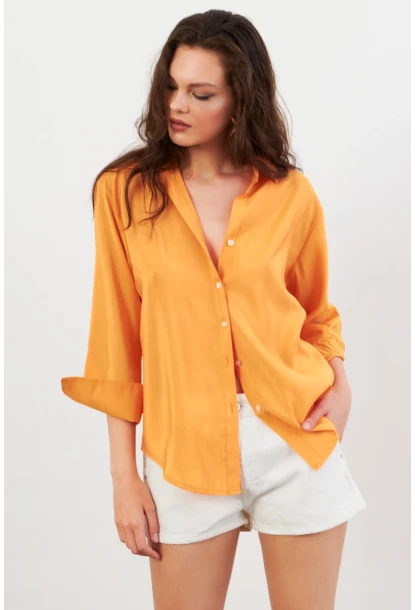 Kadın Turuncu Basic Gömlek SOL3664