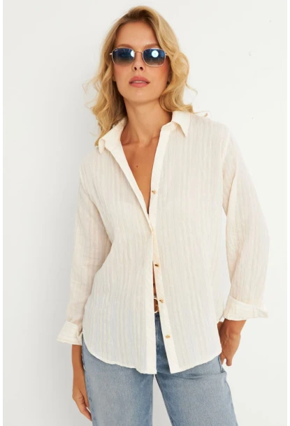 Kadın Vanilya Gömlek KED714