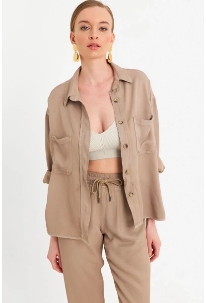 Kadın Vizon Tensel Gömlek SUN202