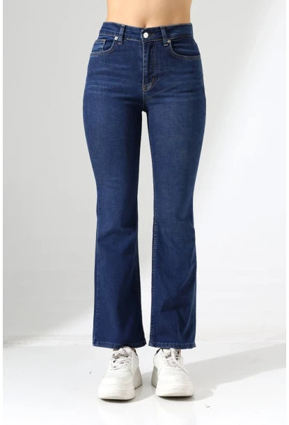 Yüksek Bel Klasik Paça Kadın Jean – Lacivert