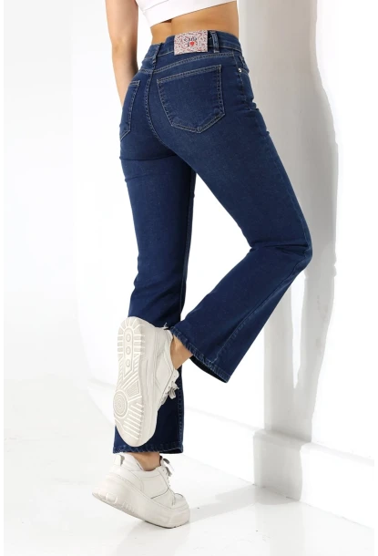 Yüksek Bel Klasik Paça Kadın Jean – Lacivert