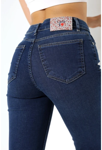 Yüksek Bel Klasik Paça Kadın Jean – Lacivert