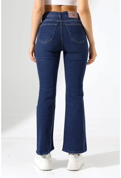 Yüksek Bel Klasik Paça Kadın Jean – Lacivert