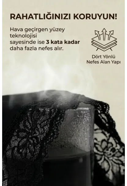 3lü Pamuklu Dantelli Dikişsiz Külot