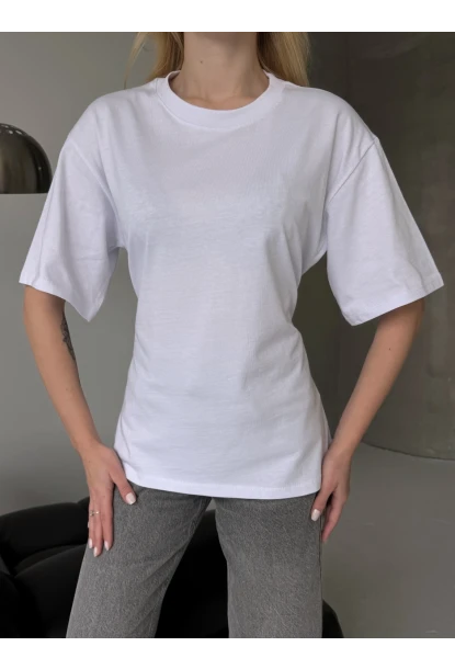 Arka Bağcıklı Belden Oturtmalı T-shirt