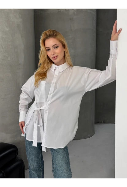 Bağlama Detay Oversize Gömlek