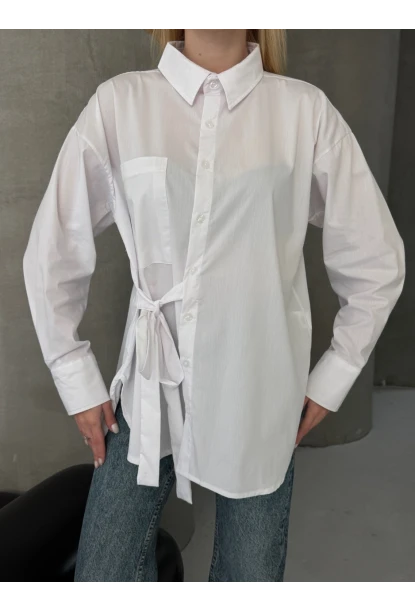 Bağlama Detay Oversize Gömlek