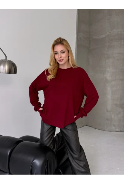 Bisiklet Yaka Oversize Rahat Kesim Triko Bluz