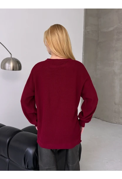 Bisiklet Yaka Oversize Rahat Kesim Triko Bluz