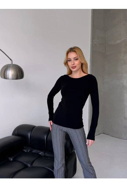 Bisiklet Yaka Slim Fit Uzun Kollu Triko Bluz