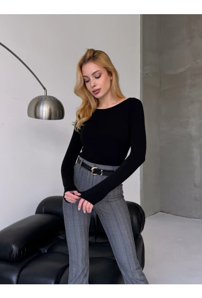 Bisiklet Yaka Slim Fit Uzun Kollu Triko Bluz