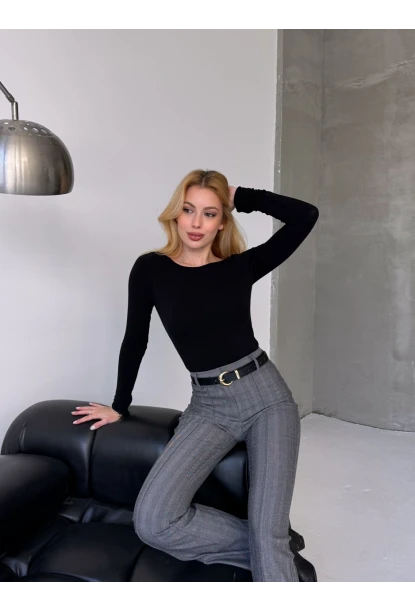 Bisiklet Yaka Slim Fit Uzun Kollu Triko Bluz