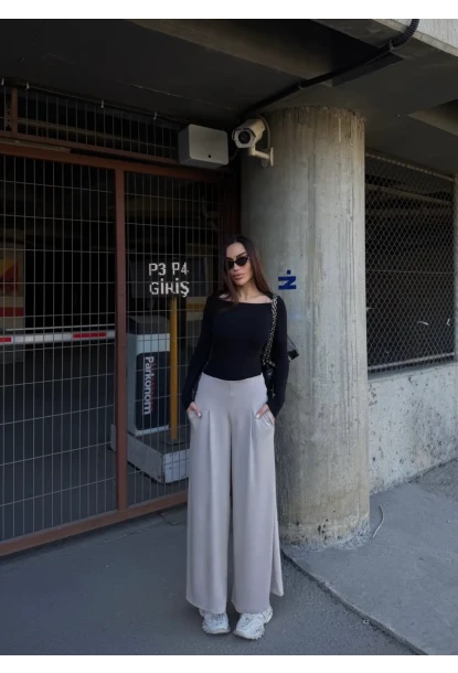 Cepli İspanyol Paça Modal Kumaş Pantolon