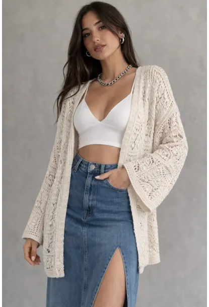 Kadın Desenli Örgü Hırka