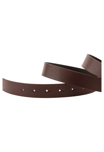 Kadın Desenli Yuvarlak Tokalı Bordo Kadın Kemeri