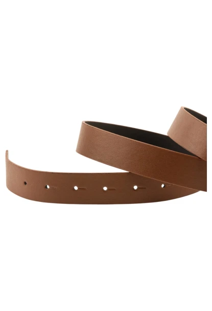 Kadın Desenli Yuvarlak Tokalı Taba Kadın Kemeri