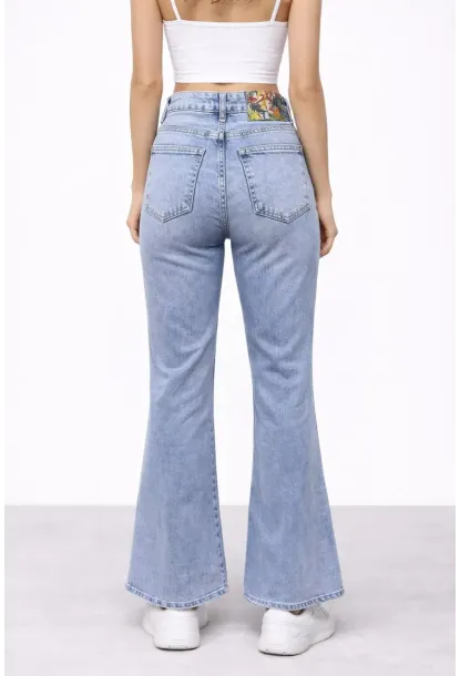 Kadın İspanyol Paça Esnek Jean