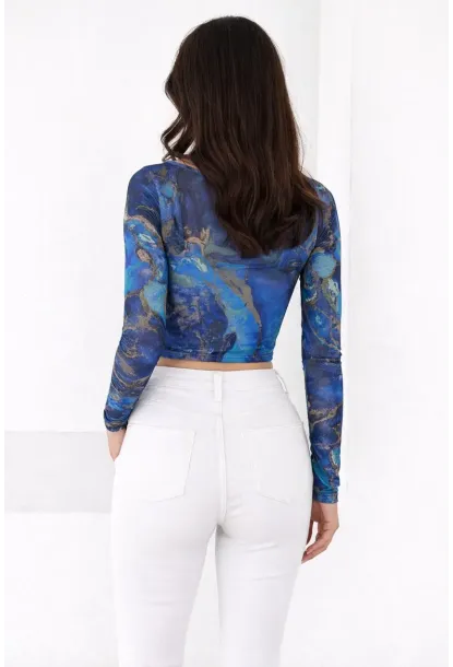 Kadın Paisley Desenli Kare Yaka Bluz