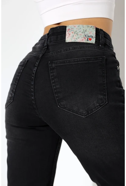 Kadın Yüksek Bel İspanyol Paça Jean Pantolon