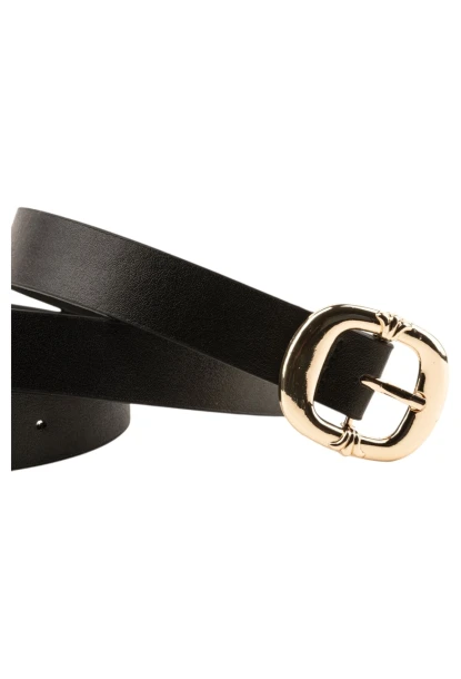 Kalın Kare Tokalı Siyah Kadın Kemeri