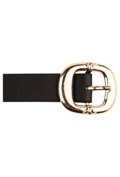 Kalın Kare Tokalı Siyah Kadın Kemeri