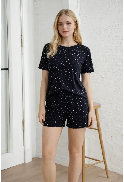 Kısa Kollu Rahat Kesim Pijama Takımı